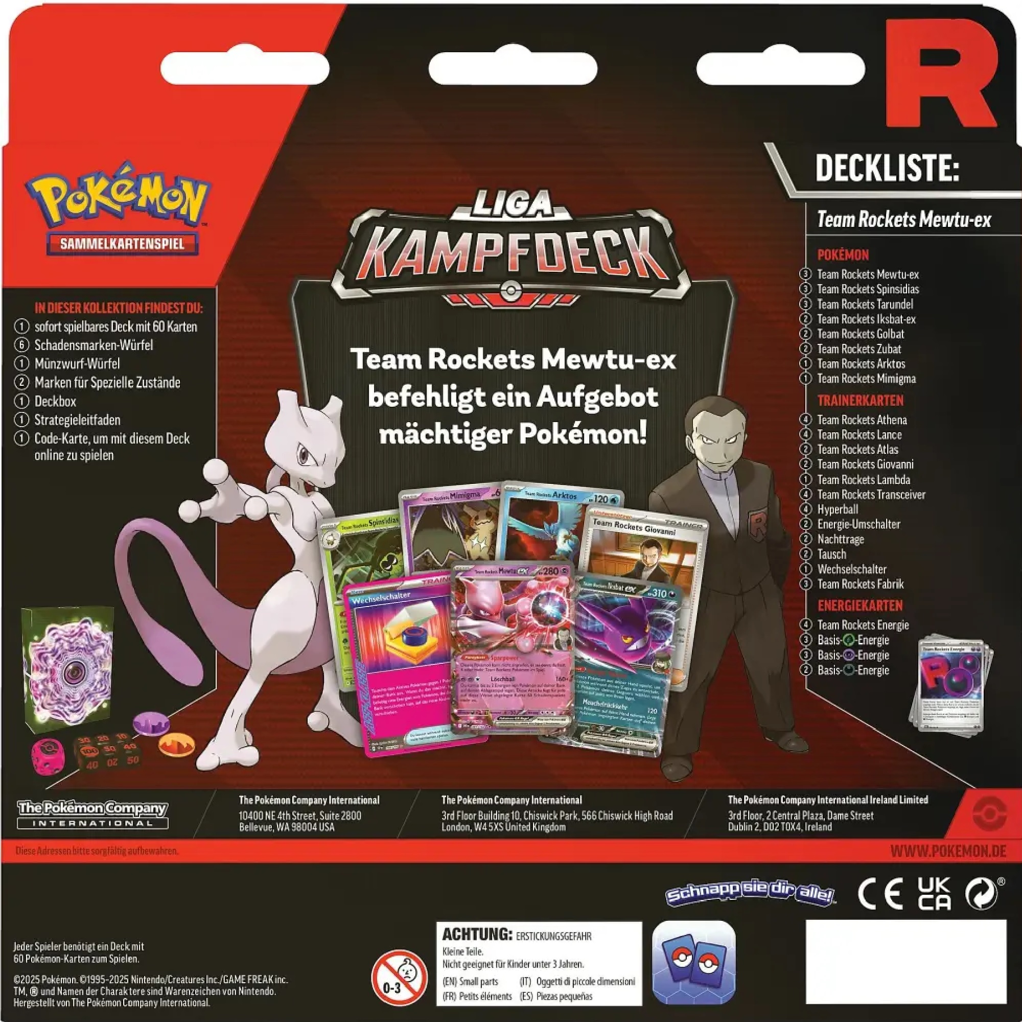 Pokemon Liga Kampfdeck Team Rockets Mewtu EX (Deutsch)