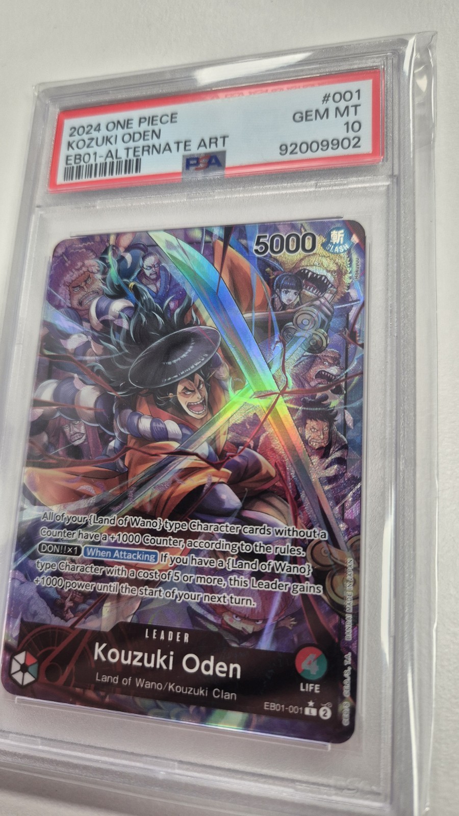 One Piece Card PSA10 Kozuki Oden Leader EB01-001 2024 ENGLISCH